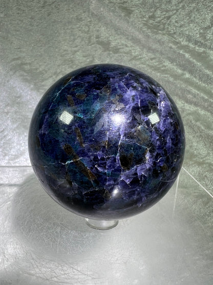 Iolite Crystal Sphere. 66mm. Beautiful Rare Water Sapphire From Madagascar. Amazing Rare Cordierite Display Sphere.