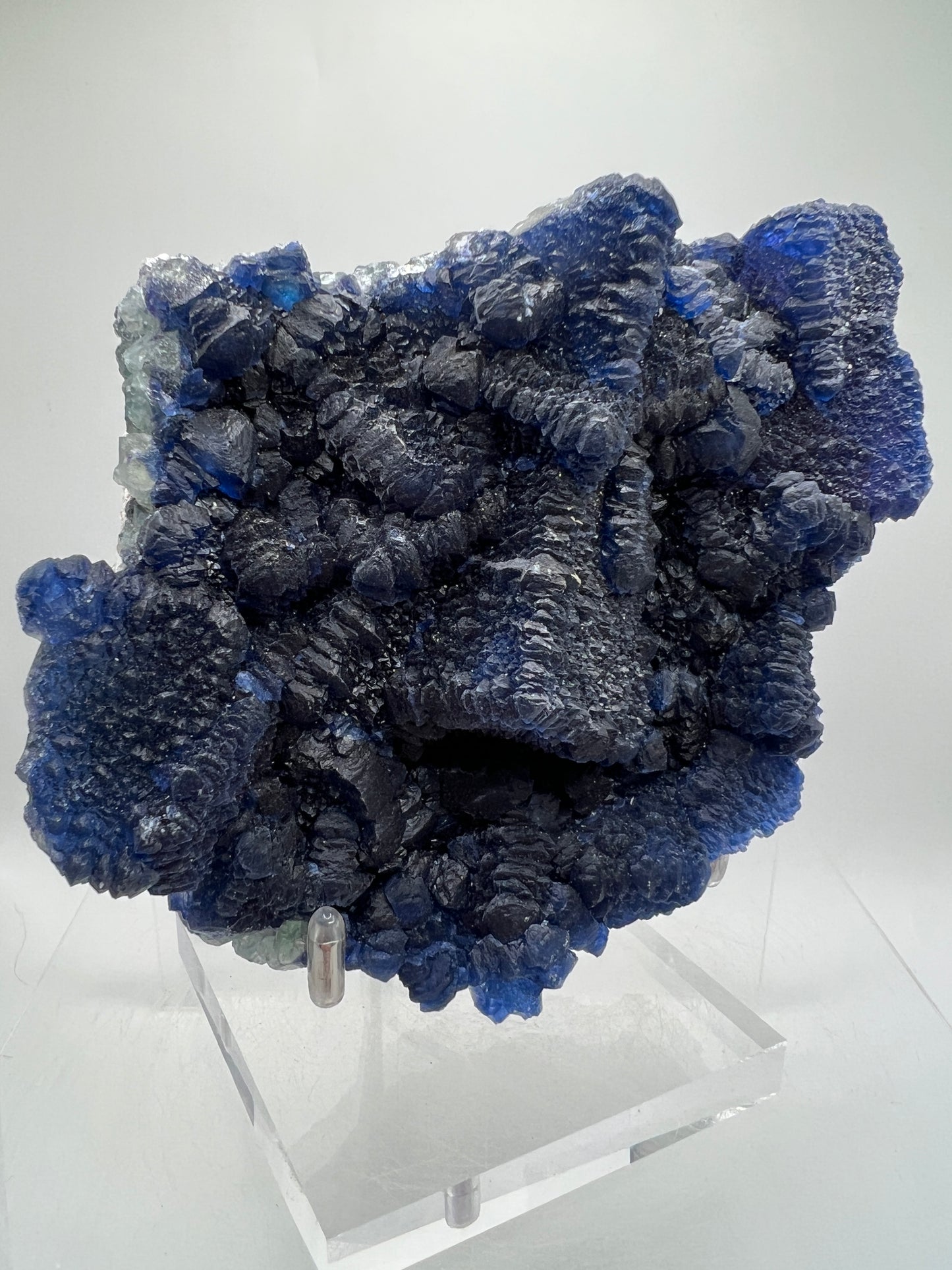 Blueberry Fluorite Crystal Specimen. Stunning Deep Dark Colors. Blueberry On Fluorite Cubes Matrix