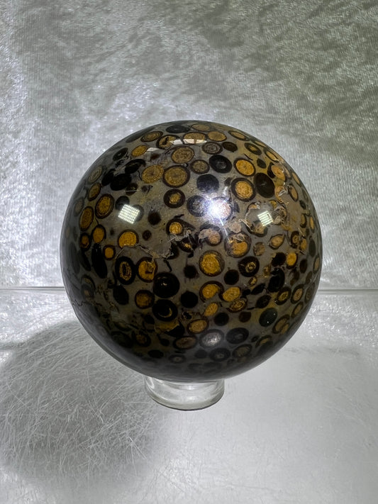 Leopardskin Jasper Sphere. Beautiful And Realistic Patterns. Very Pretty Display Crystal