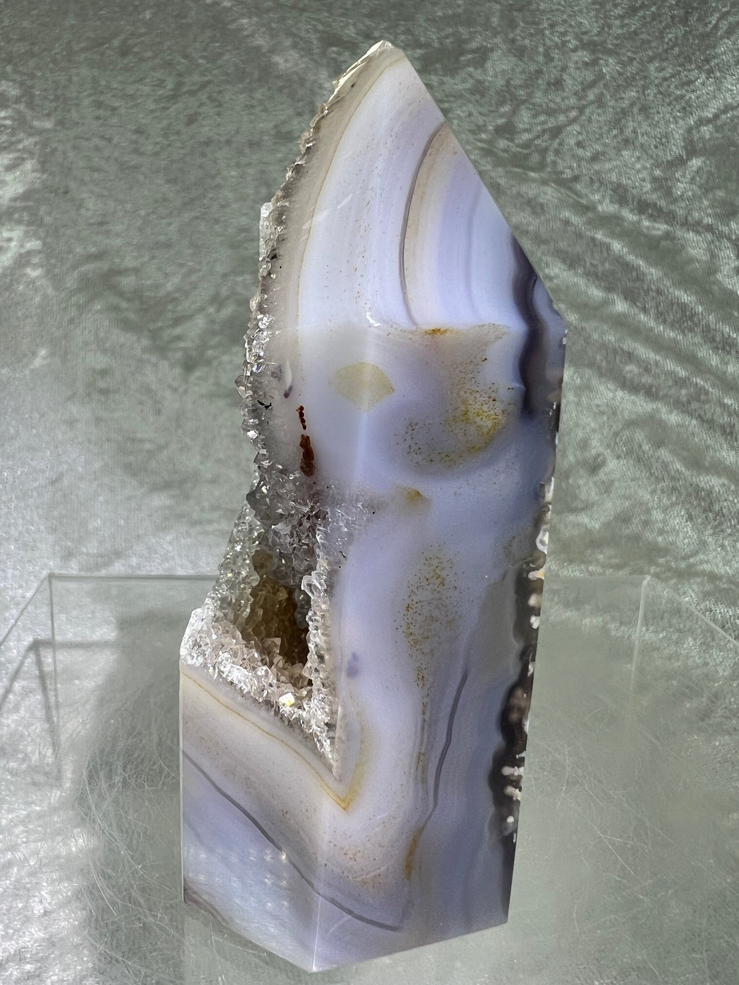 Druzy Agate Tower From Brazil. Incredible One Of A Kind Sugar Druzy.