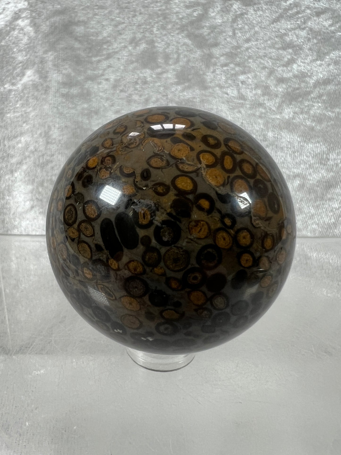 Leopardskin Jasper Sphere. Beautiful And Realistic Patterns. Very Pretty Display Crystal