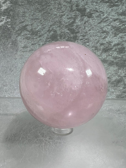 Rose Quartz Sphere. Rare Star Rose Quartz With Asterisms. Nice Quality Display Sphere.