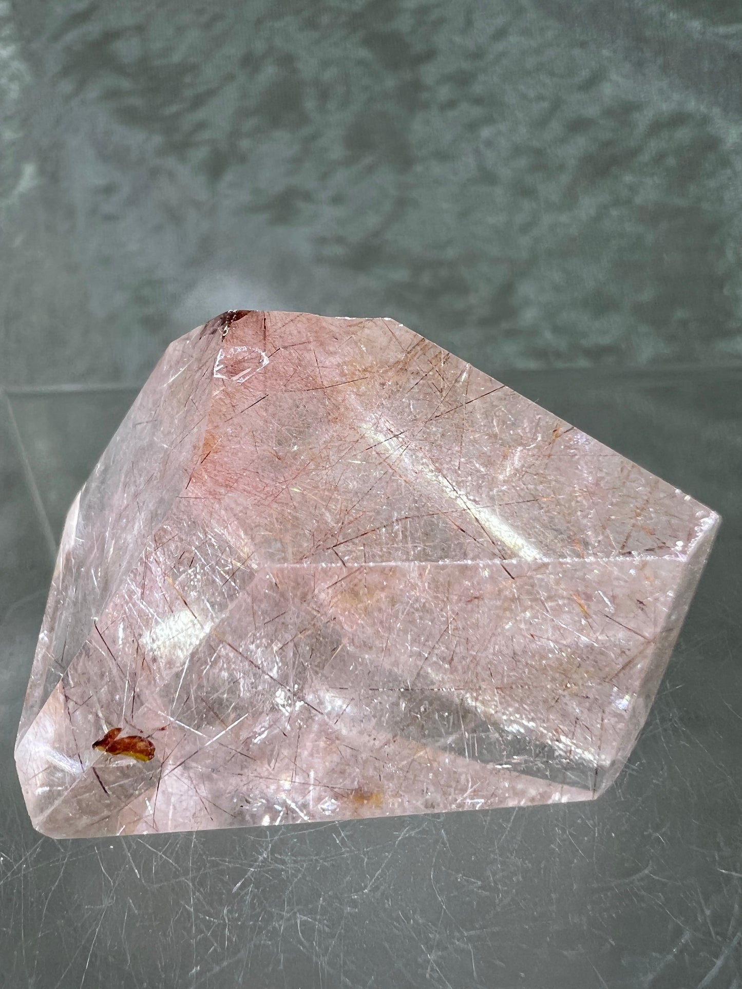 Rutile Quartz Polished Freeform. Stunning Red And Gold Rutilated Quartz.