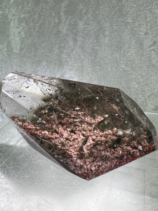 Garden Quartz Polished Freeform. Stunning Wall Of Rainbows! High Quality Purple And Green Landscape.