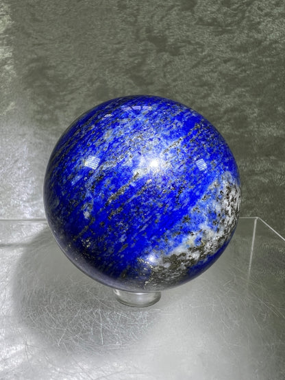 Lapis Lazuli Crystal Sphere. 61mm. Very High Quality Crystal. Stunning Bright Blue With Gorgeous Pyrite