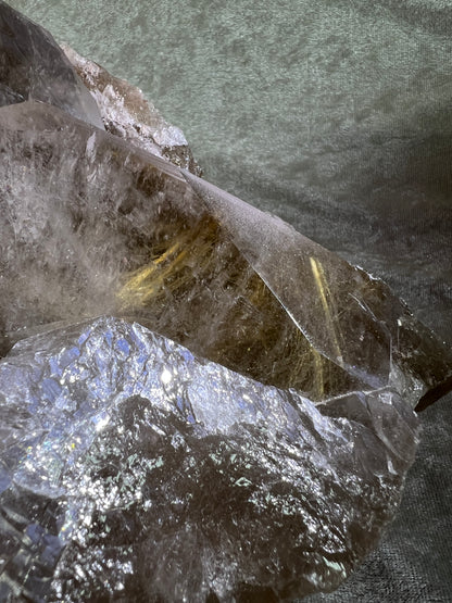 Smoky Rutile Quartz Cluster. Massive Rutile Display Specimen. 8.5 lbs. Incredible Quartz Display!