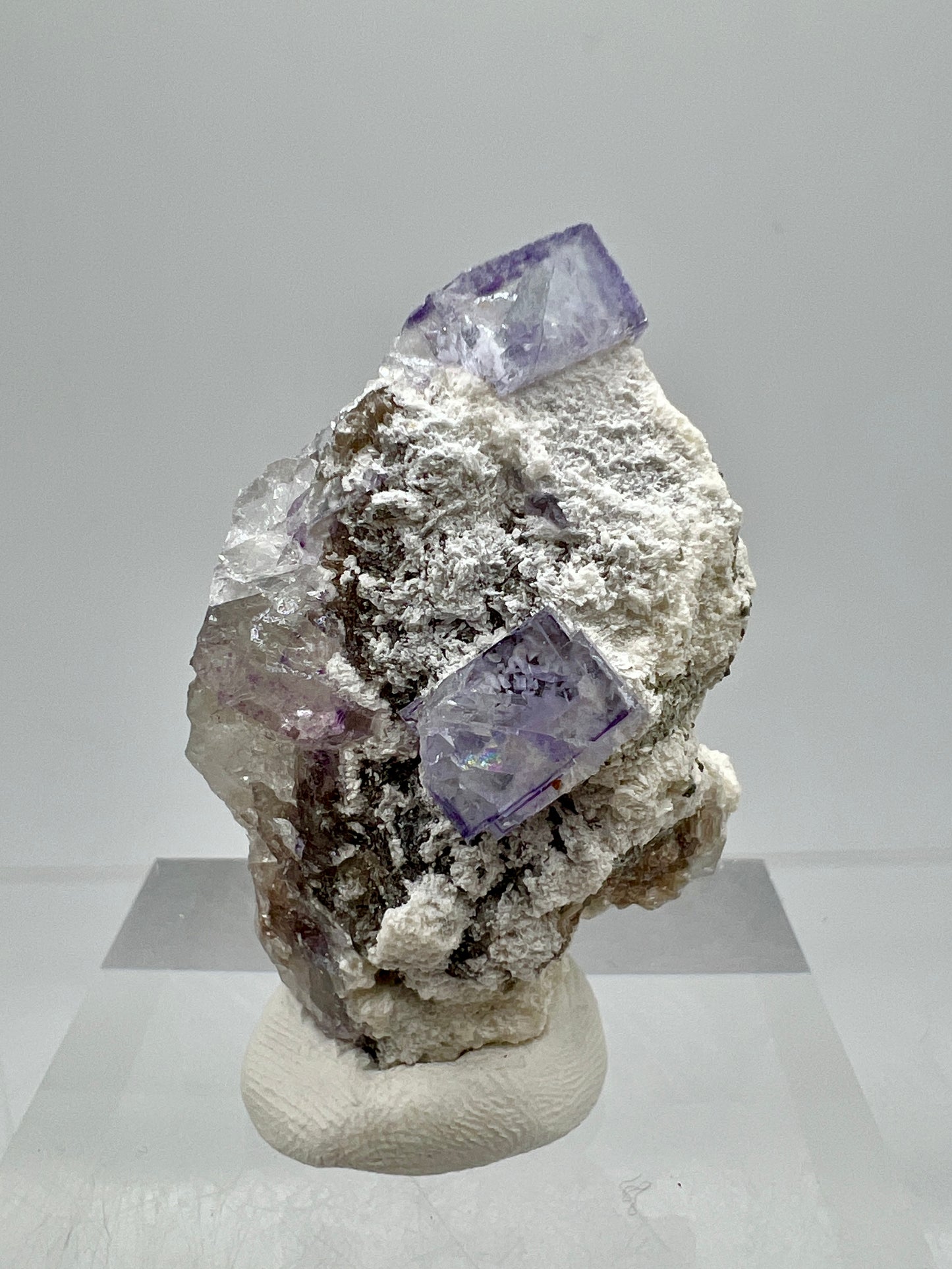 Fluorite, Calcite, And Druzy Quartz Specimen. World Famous Yaogangxian Fluorite Cubes. Beautiful Mixed Mineral Specimen.