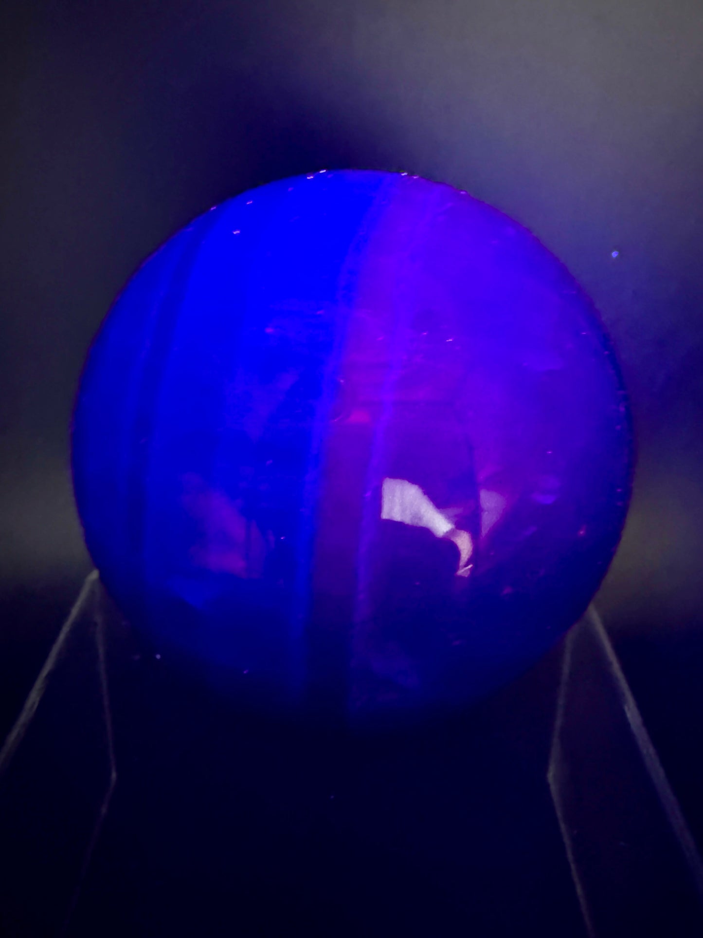 Purple Fluorite Sphere. 77mm. Deep Bright Purple Fluorite With Big Rainbows. Amazing Rare Color