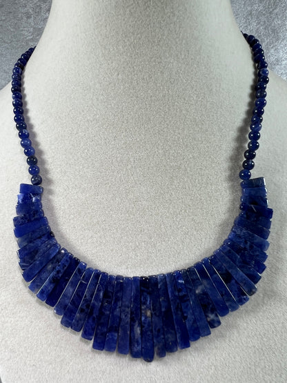 Sodalite Egyptian Style Choker. High Quality Crystal Necklace From Namibia.