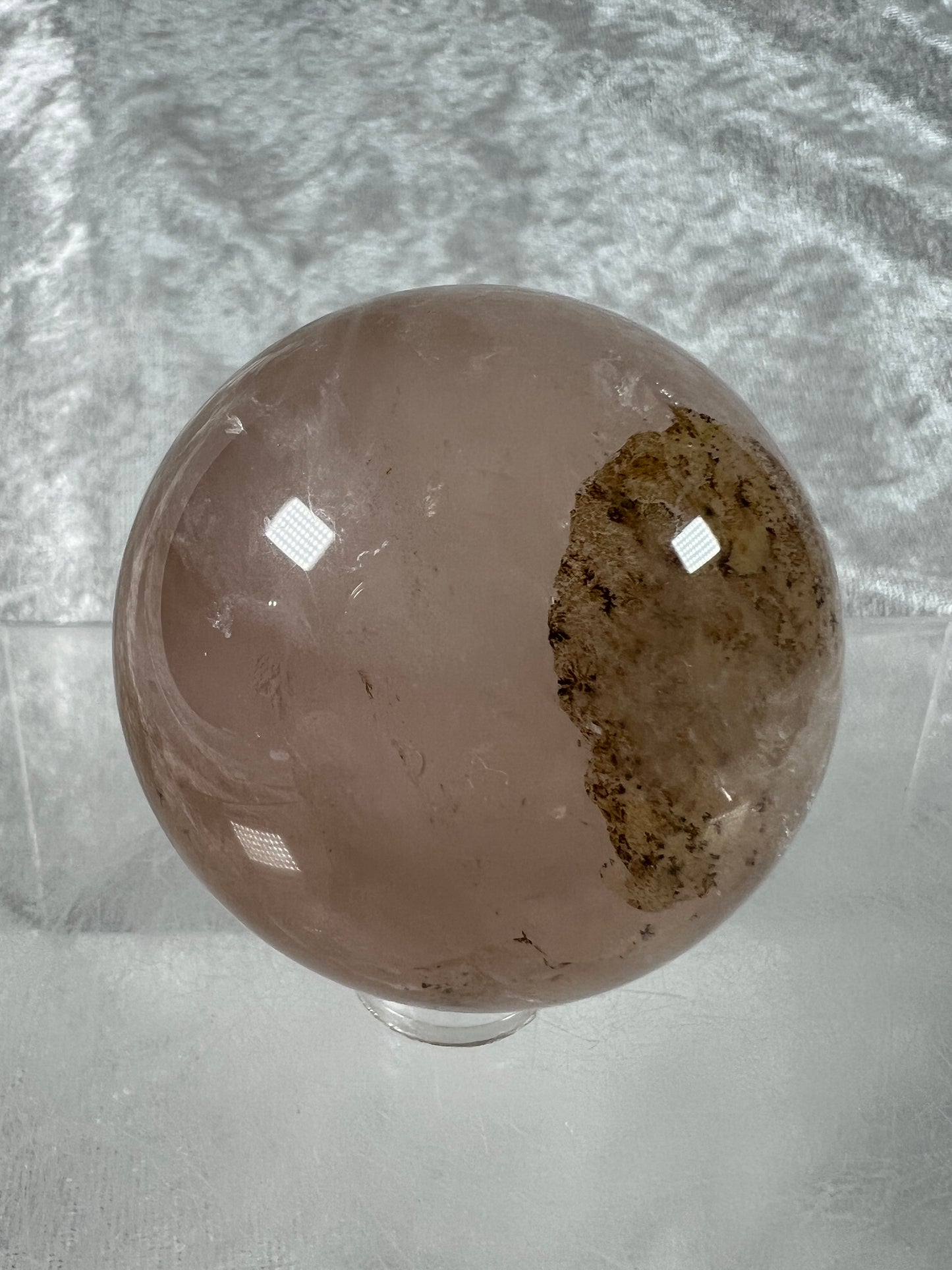 Dendritic Star Rose Quartz. Amazing Display Sphere With Asterisms And Dendritic Inclusions.