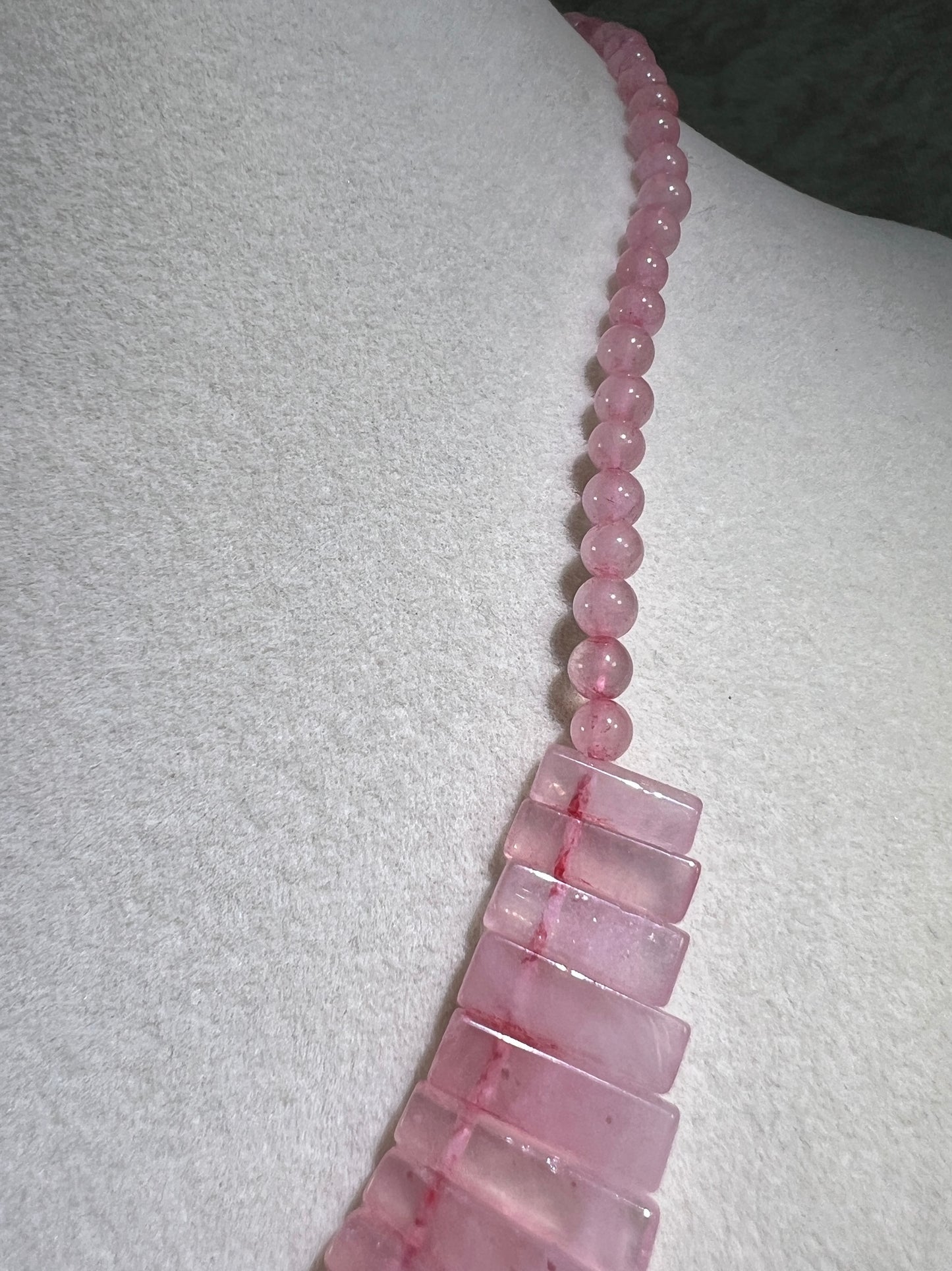 Rose Quartz Egyptian Style Choker. Amazing High Quality Rose Quartz Necklace From Namibia.