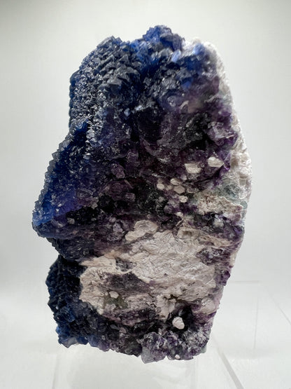 Blueberry Fluorite Crystal Specimen. Stunning Deep Dark Colors. Blueberry On Fluorite Cubes Matrix