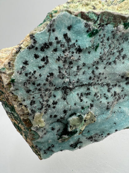 Chrysocolla And Malachite Specimen. Druzy Chrysocolla From Likasi, Congo. Gorgeous Display Crystal.