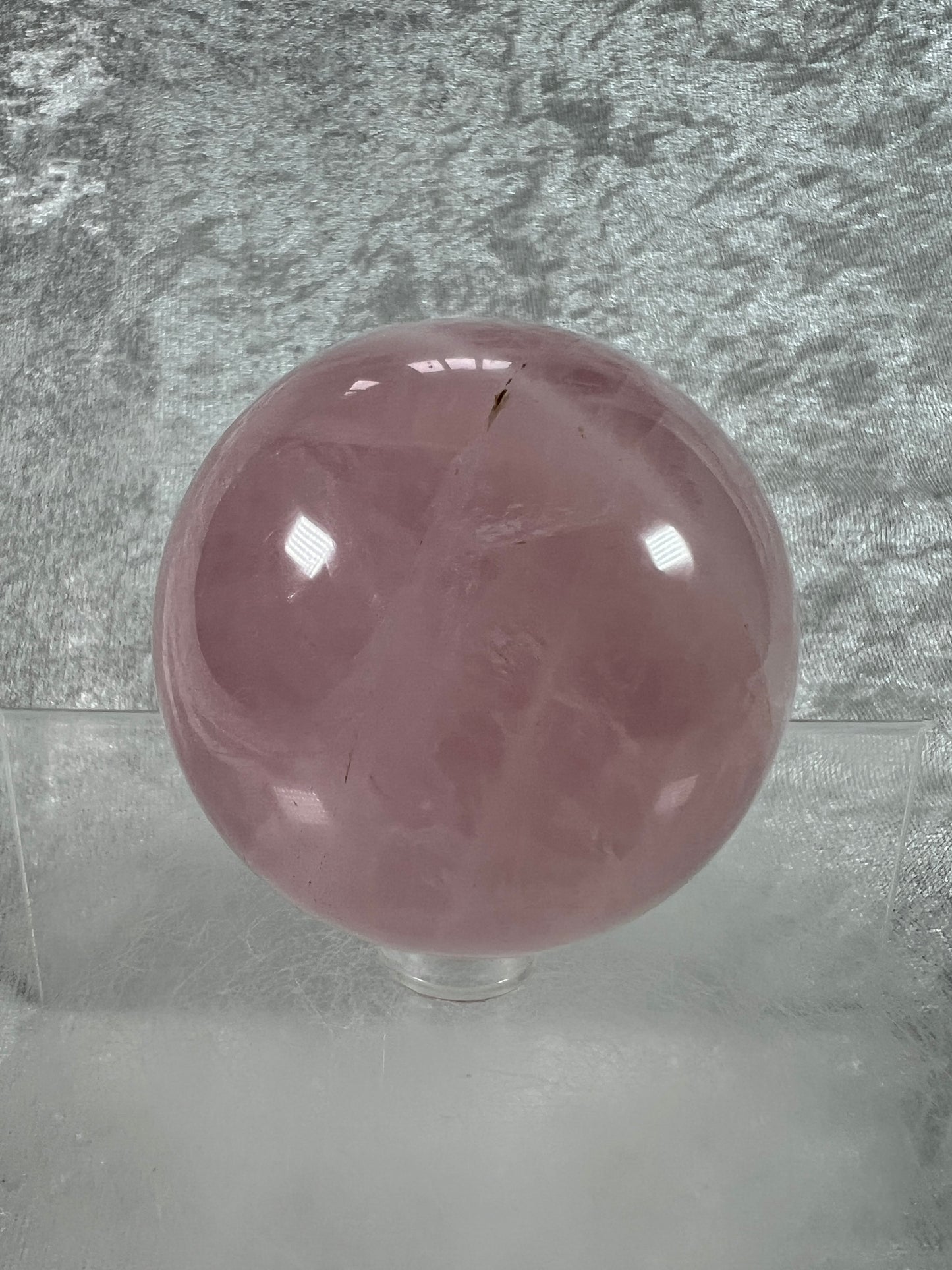 Rose Quartz Sphere. Rare Star Rose Quartz With Asterisms. Nice Quality Display Sphere.