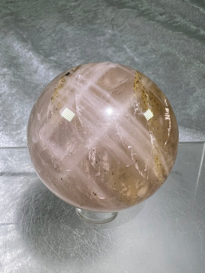 Dendritic Star Rose Quartz. Amazing Display Sphere With Asterisms And Dendritic Inclusions.