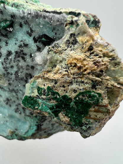 Chrysocolla And Malachite Specimen. Druzy Chrysocolla From Likasi, Congo. Gorgeous Display Crystal.