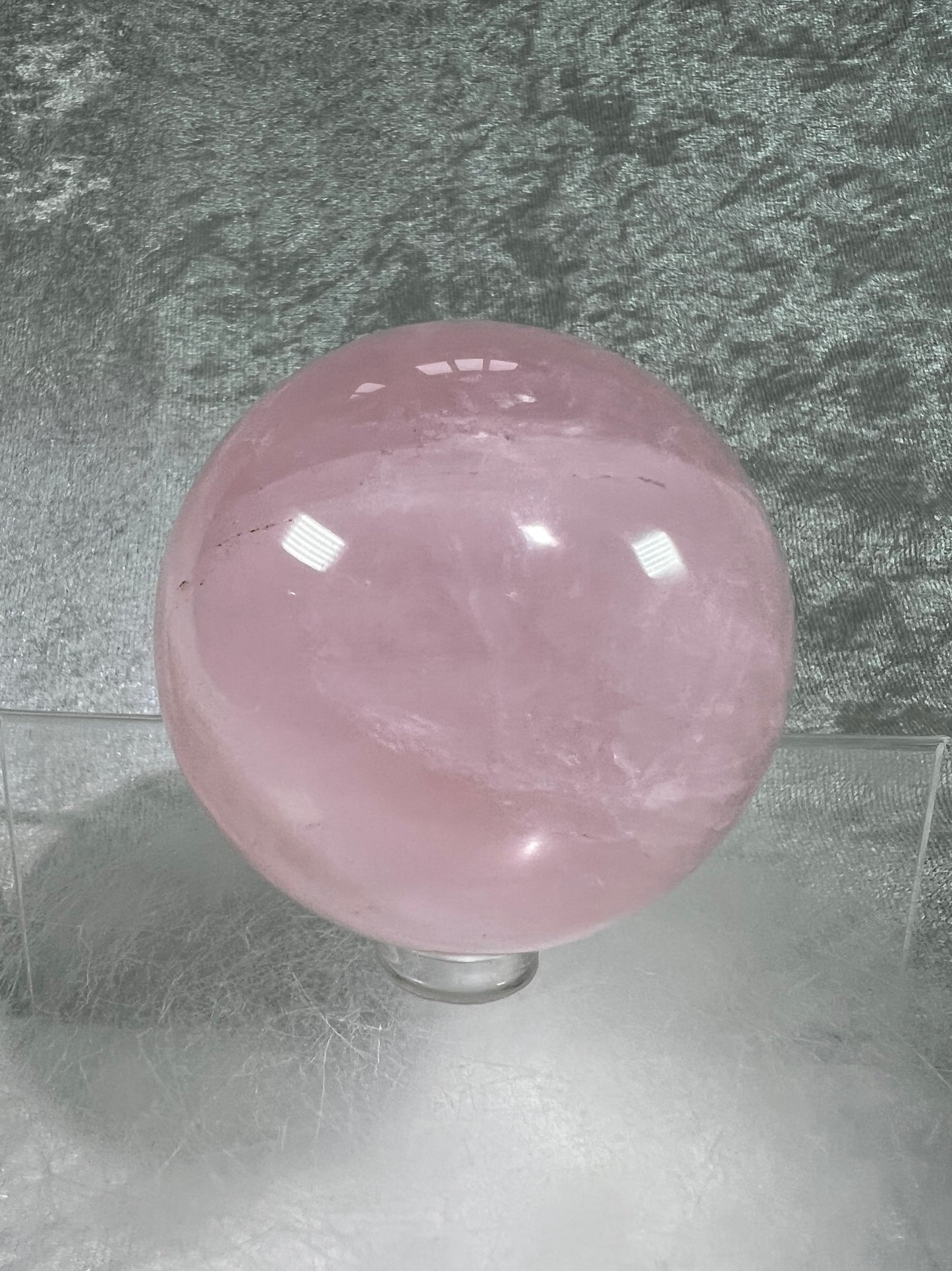 Rose Quartz Sphere. Rare Star Rose Quartz With Asterisms. Nice Quality Display Sphere.