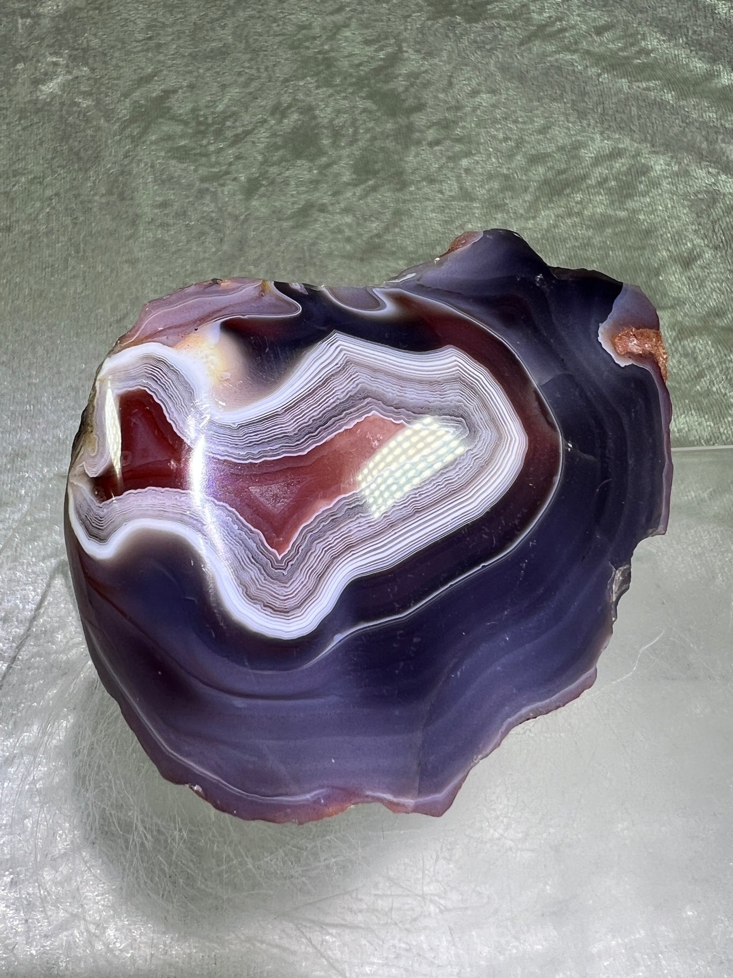 Red Sashe River Agate Freeform. Semi Polished Freeform From Zimbabwe. Gorgeous Rare Display Crystal