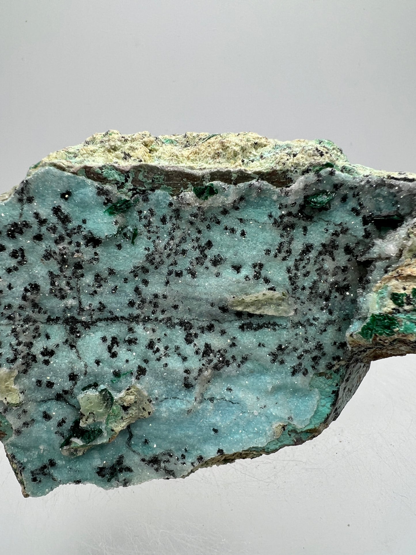 Chrysocolla And Malachite Specimen. Druzy Chrysocolla From Likasi, Congo. Gorgeous Display Crystal.