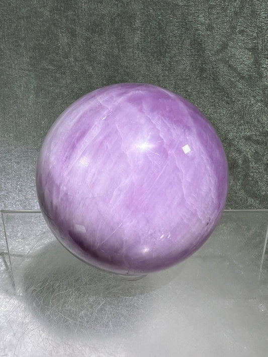Kunzite Crystal Sphere. 67mm. Rare Stunning Display Sphere. Beautiful Lavenders With Amazing Flash!