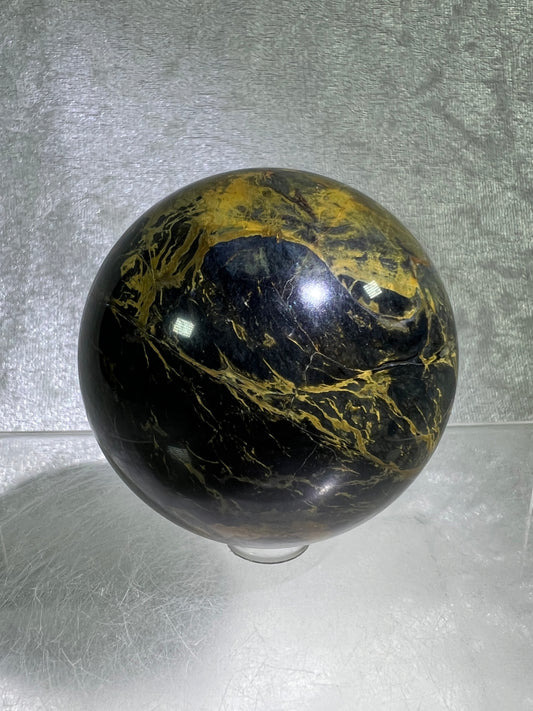 Indonesian Blue Opal Sphere. 64mm. Beautiful Indonesian Common Blue Opal Crystal. Very Unique Display Sphere