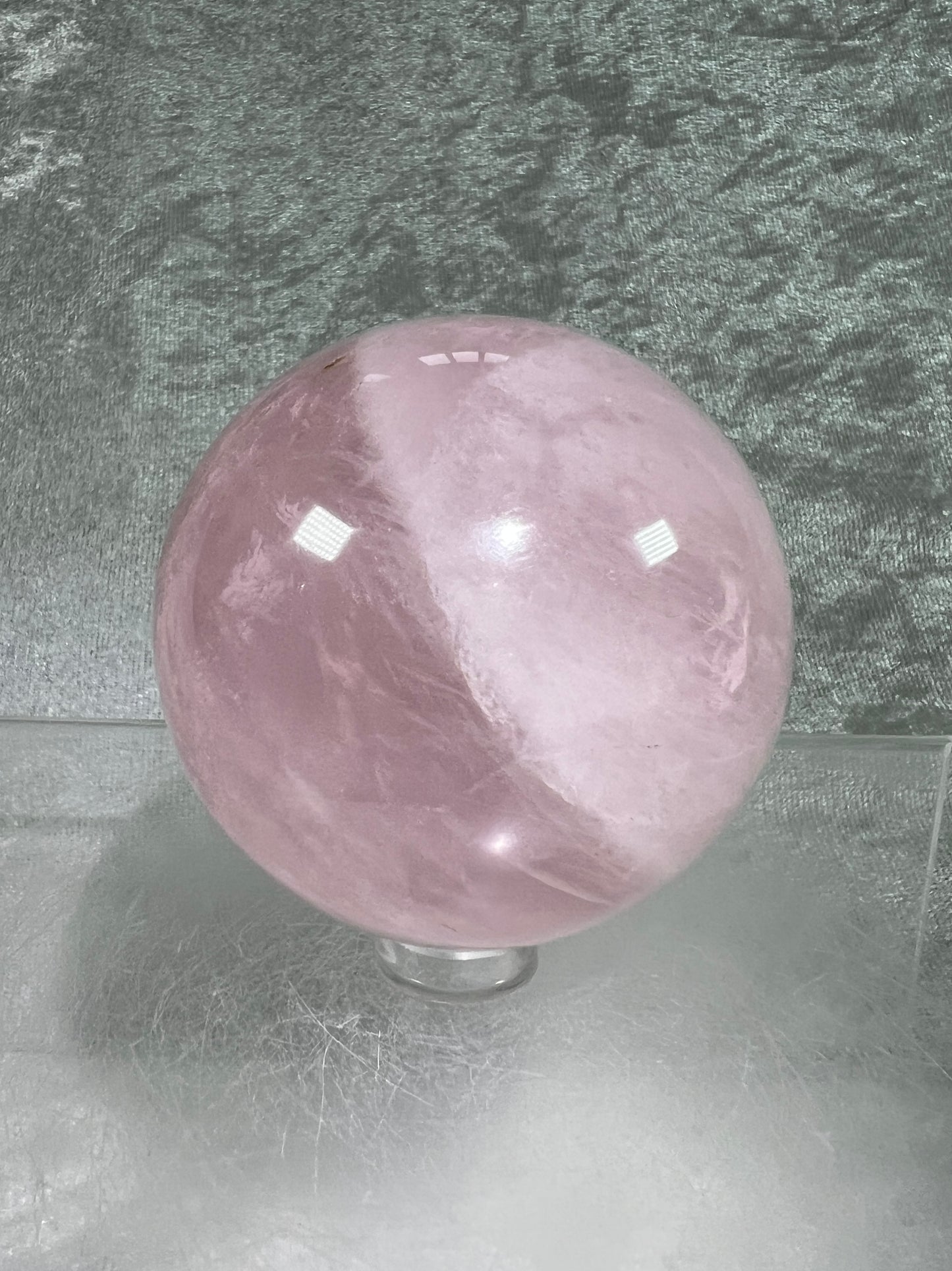 Rose Quartz Sphere. Rare Star Rose Quartz With Asterisms. Nice Quality Display Sphere.