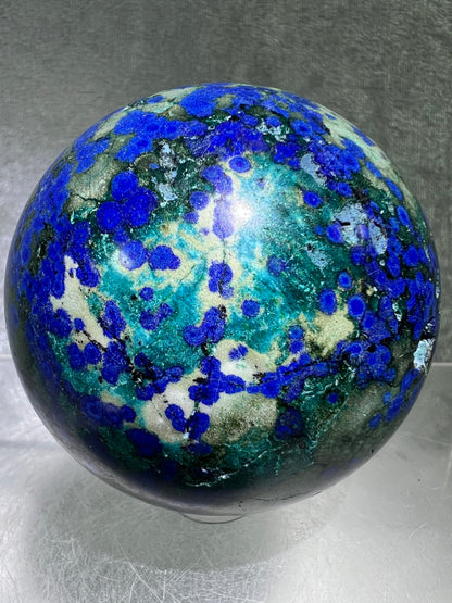 Azurite and Malachite Crystal Sphere. 64mm. Beautiful Deep Colors And Patterns. Awesome Druzy Display Piece!