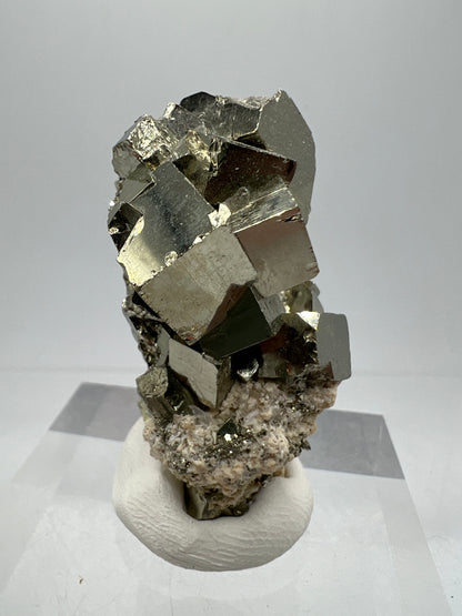 Pyrite Cubes Display Specimen. Gorgeous Pyrite Cube Cluster From Peru.