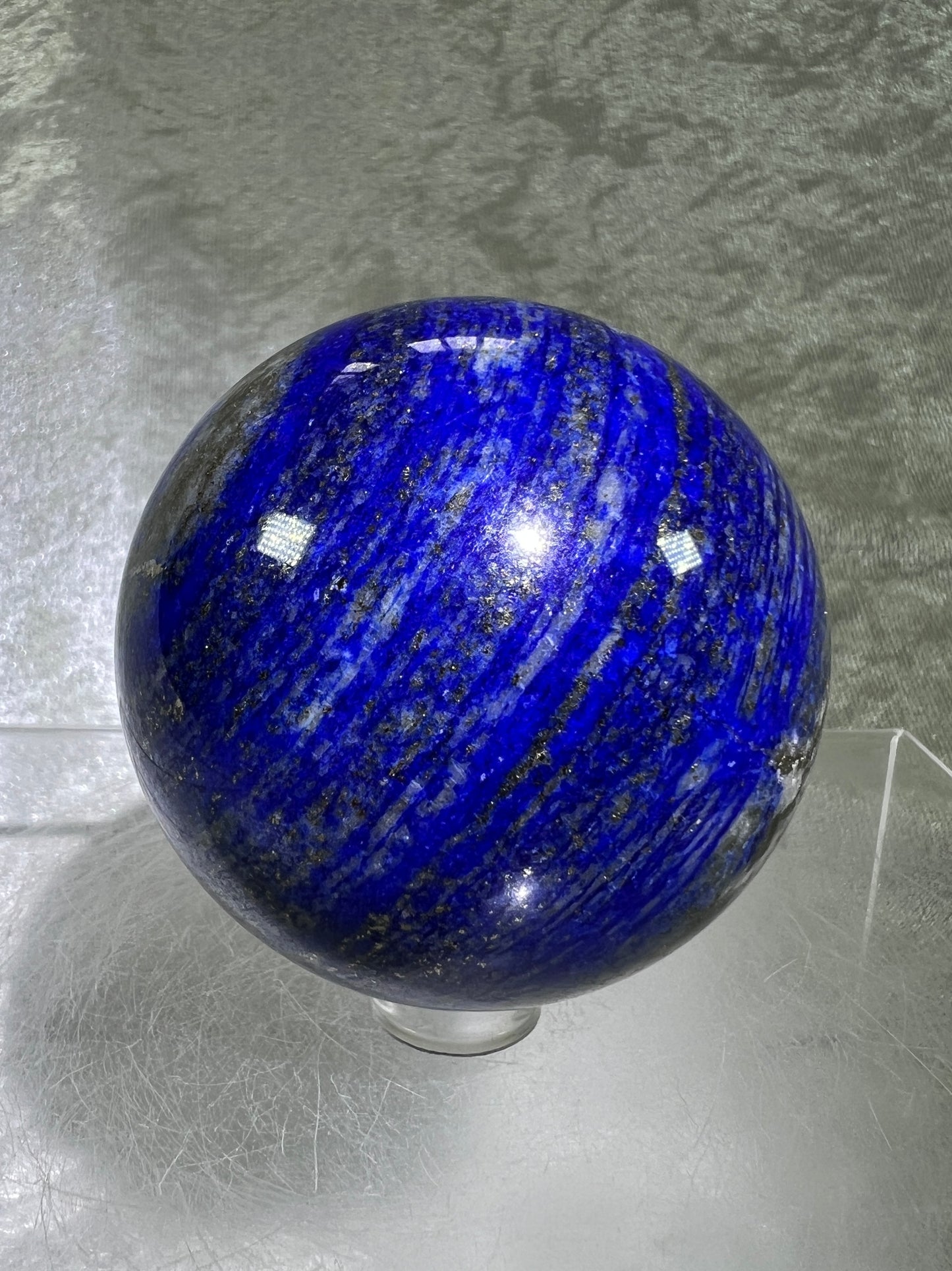 Lapis Lazuli Crystal Sphere. 61mm. Very High Quality Crystal. Stunning Bright Blue With Gorgeous Pyrite