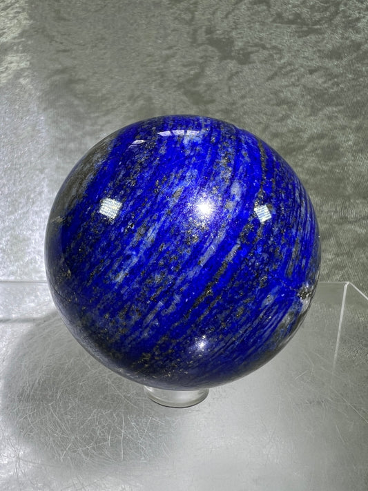 Lapis Lazuli Crystal Sphere. 61mm. Very High Quality Crystal. Stunning Bright Blue With Gorgeous Pyrite