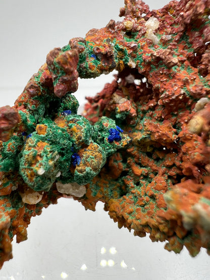 Copper, Malachite, And Azurite Specimen. All Natural Mixed Mineral Specimen From Morocco.