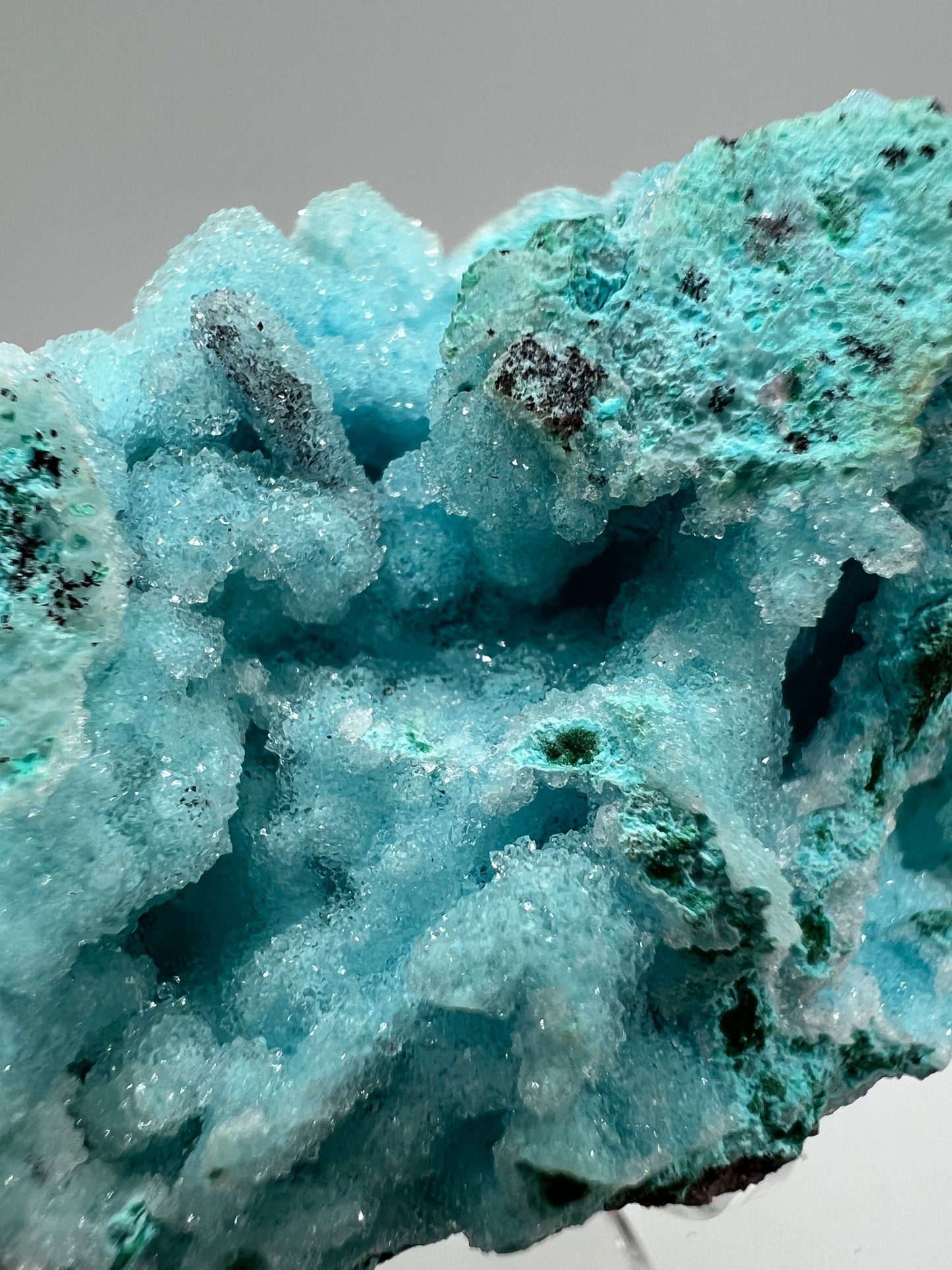 Chrysocolla And Malachite Specimen. High Quality Druzy Chrysocolla From Likasi, Congo. Gorgeous Color Display Crystal.