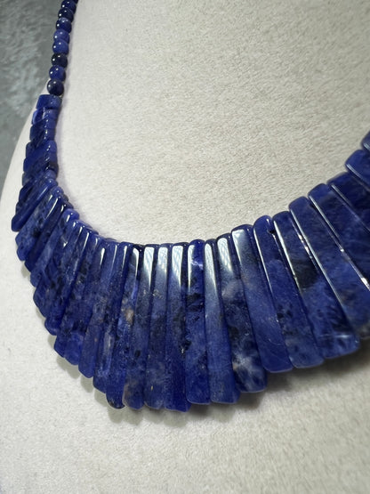 Sodalite Egyptian Style Choker. High Quality Crystal Necklace From Namibia.