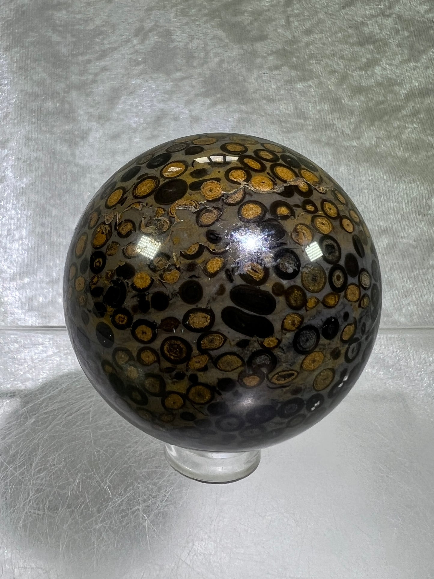 Leopardskin Jasper Sphere. Beautiful And Realistic Patterns. Very Pretty Display Crystal