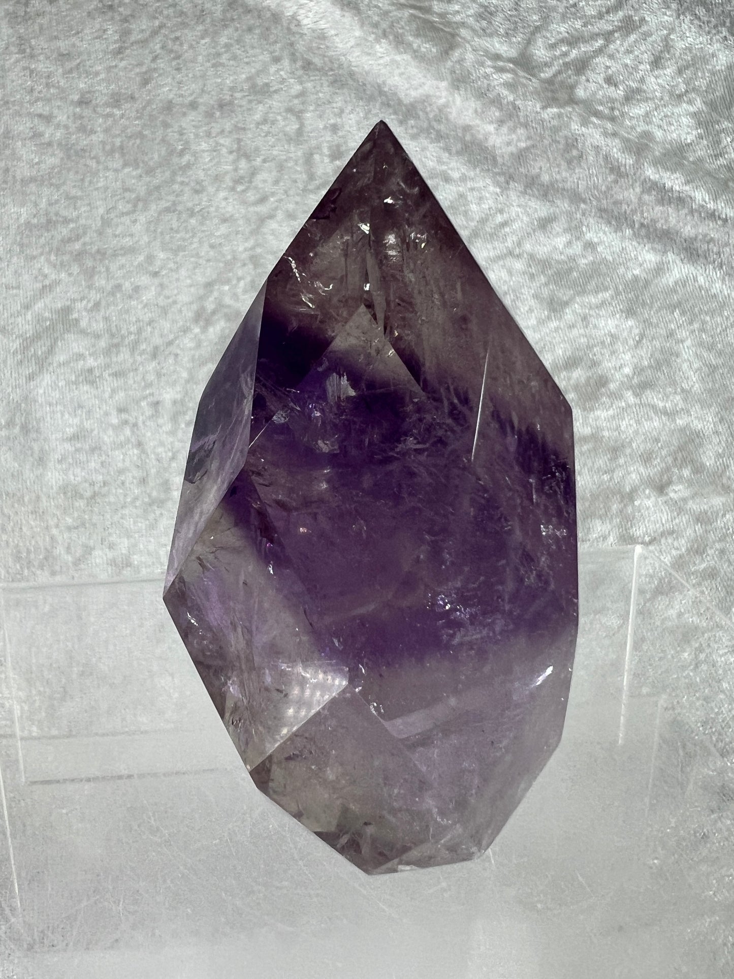 Phantom Amethyst Faceted Flame. Gorgeous Faceted Amethyst With Amazing Phantoms. High Quality Rare Crystal.