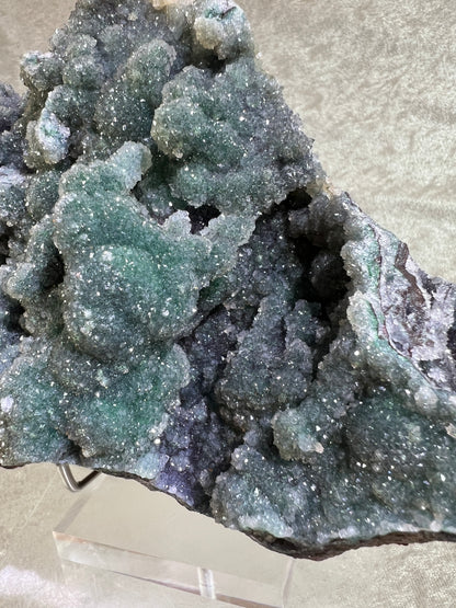 Ball Malachite On A Dolomite Matrix. Stunning Rare Druzy Malachite From Congo. Large Amazing Display Specimen.