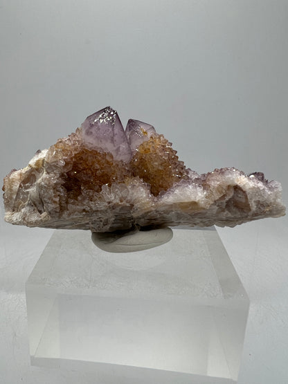 Spirit Quartz Cluster. Amazing Colors With Limonite Inclusions. Beautiful Ametrine Cactus Quartz, Fairy Quartz From South Africa.