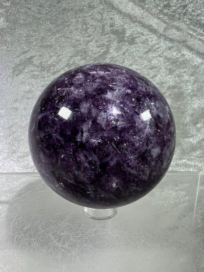 Lepidolite Purple Mica Sphere. Gorgeous Flashy Mica Display Crystal.