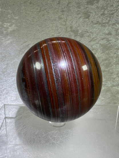 Tiger Iron Crystal Sphere. 74mm. Gorgeous High Quality Display Sphere With Amazing Flash.