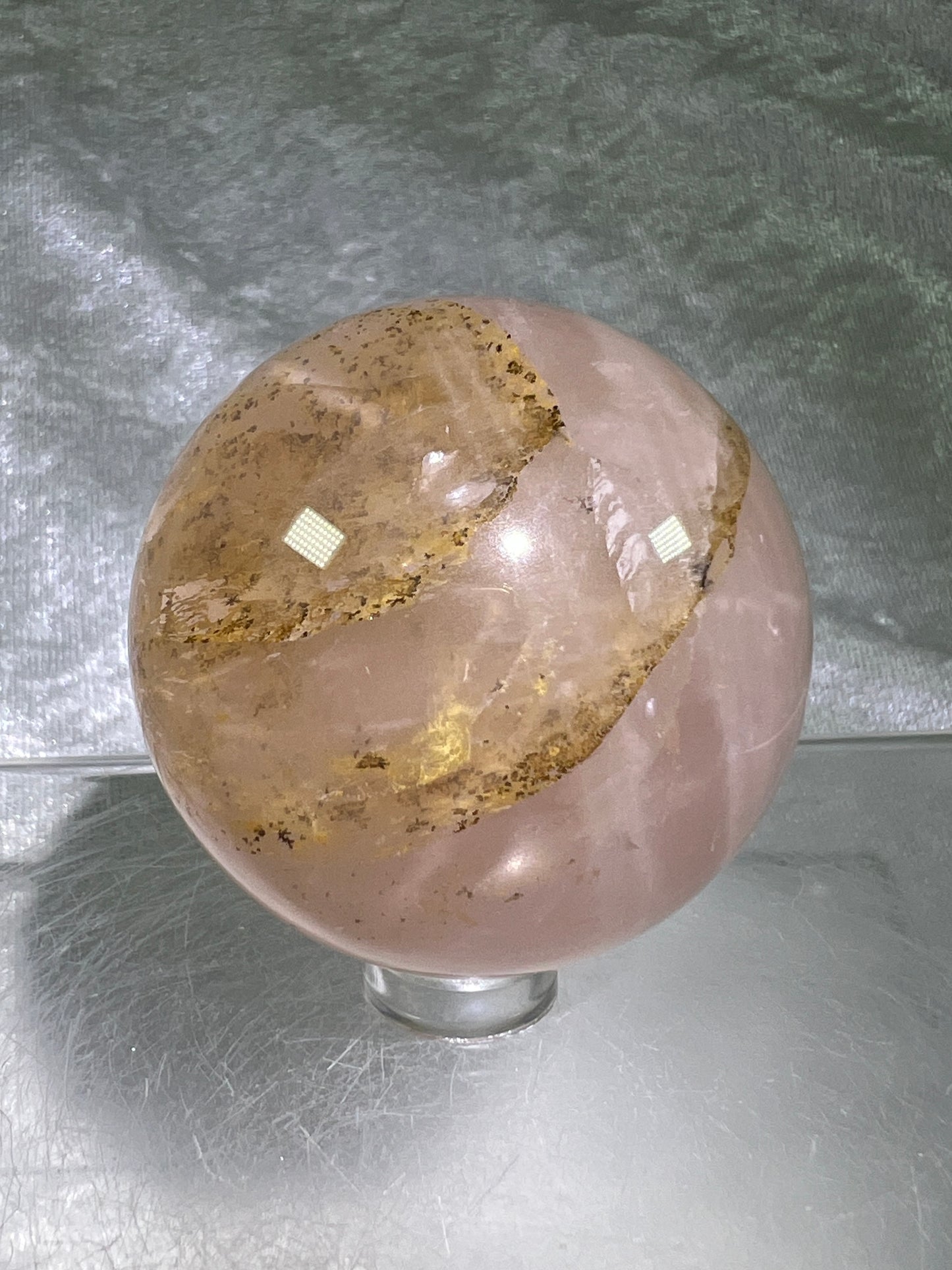 Dendritic Star Rose Quartz. Amazing Display Sphere With Asterisms And Dendritic Inclusions.