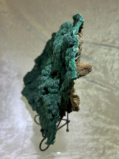 Malachite Museum Quality Specimen. Huge Velvet Malachite Plate. One Of A Kind Specimen From The Congo.