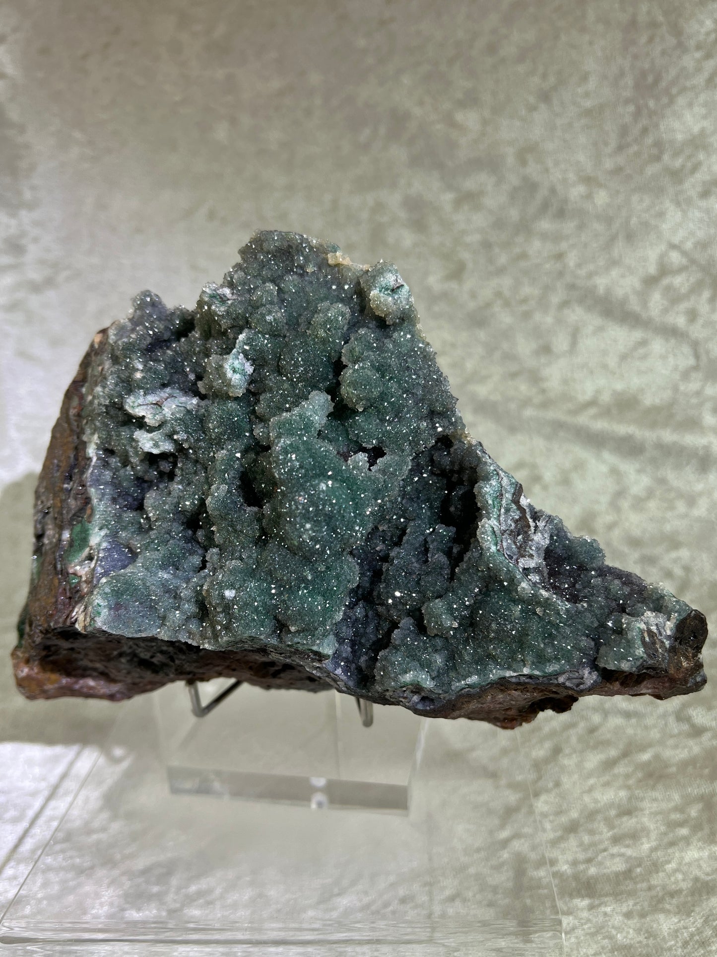 Ball Malachite On A Dolomite Matrix. Stunning Rare Druzy Malachite From Congo. Large Amazing Display Specimen.