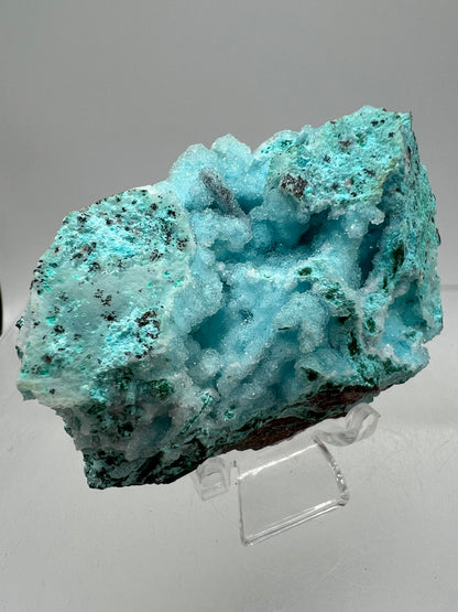 Chrysocolla And Malachite Specimen. High Quality Druzy Chrysocolla From Likasi, Congo. Gorgeous Color Display Crystal.