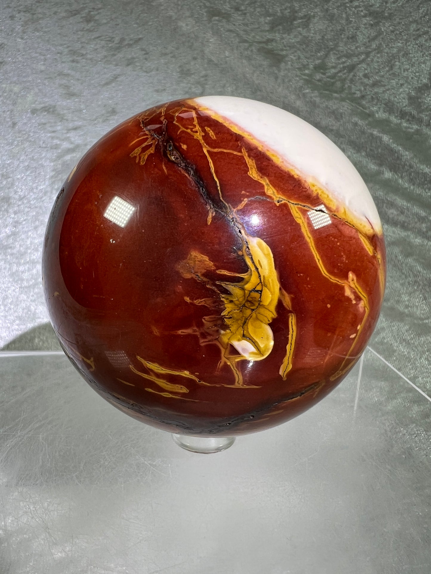 Mookaite Crystal Sphere. 77mm. Amazing Rare Colors. High Quality Collectors Sphere.