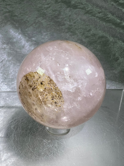 Dendritic Star Rose Quartz. Amazing Display Sphere With Asterisms And Dendritic Inclusions.