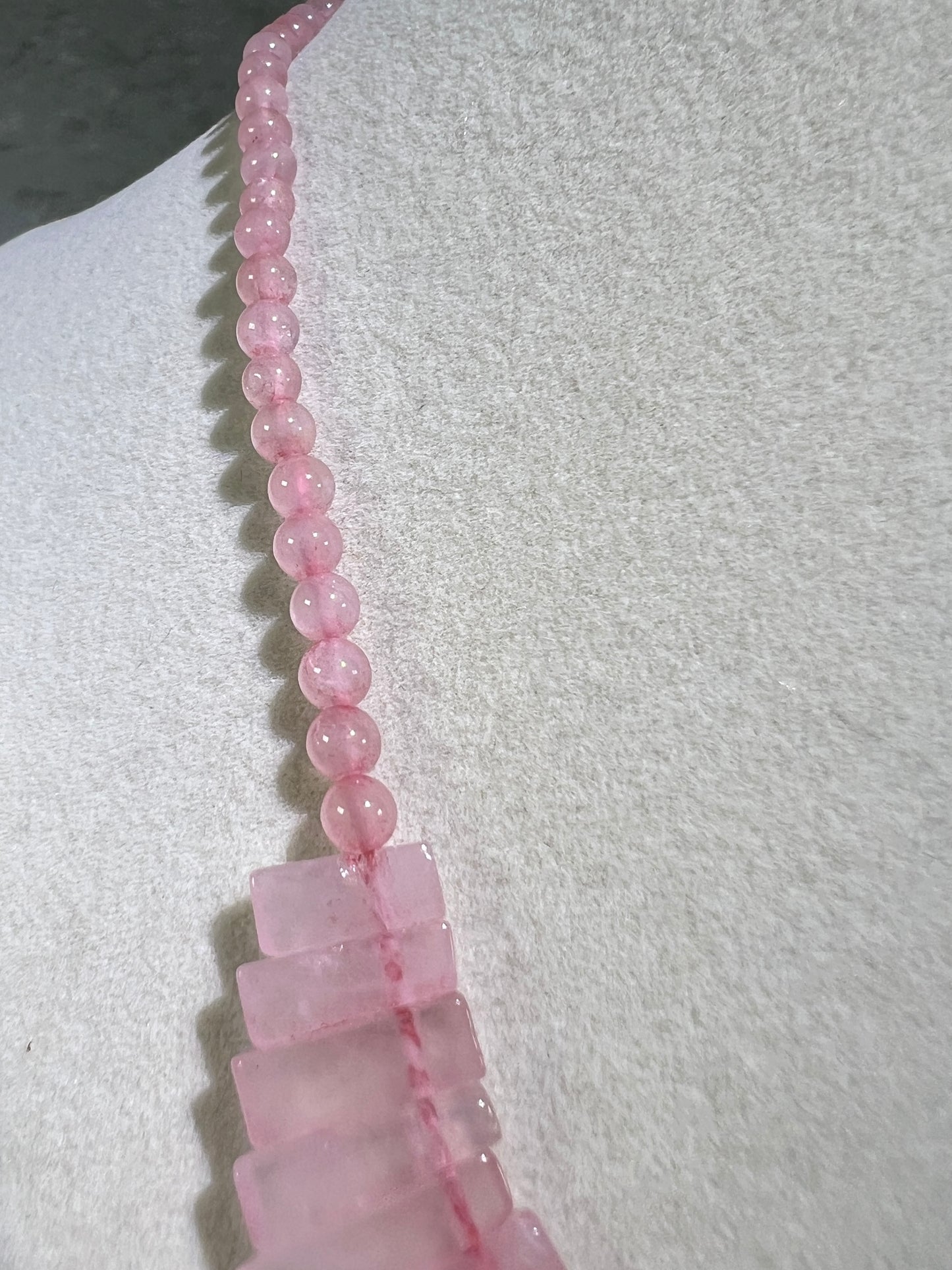 Rose Quartz Egyptian Style Choker. Amazing High Quality Rose Quartz Necklace From Namibia.