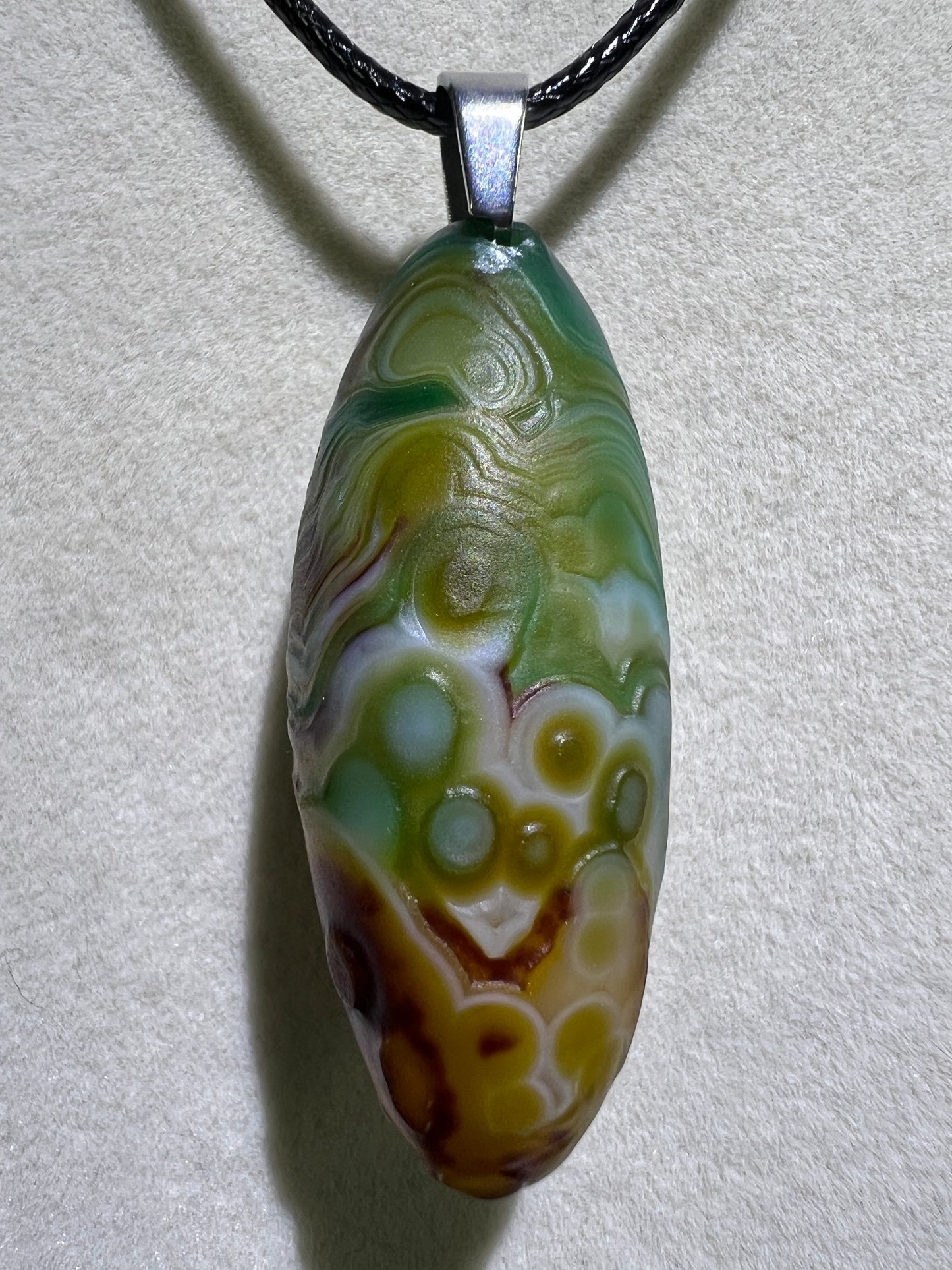 Gobi Agate Pendant. Colorful Gobi Desert Agate. World Famous Rare Botryoidal Chalcedony. Very Unique Crystal Necklace!