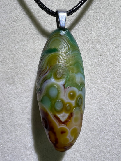 Gobi Agate Pendant. Colorful Gobi Desert Agate. World Famous Rare Botryoidal Chalcedony. Very Unique Crystal Necklace!