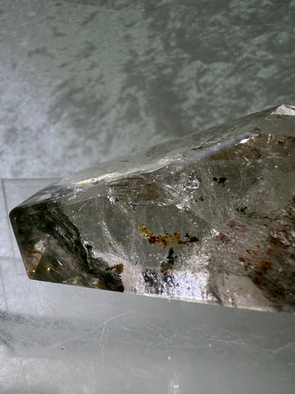 Garden Quartz Polished Freeform. Amazing Rainbows! Gorgeous Lodolite With A Beautiful Green Landscape.