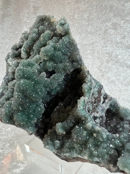 Ball Malachite On A Dolomite Matrix. Stunning Rare Druzy Malachite From Congo. Large Amazing Display Specimen.